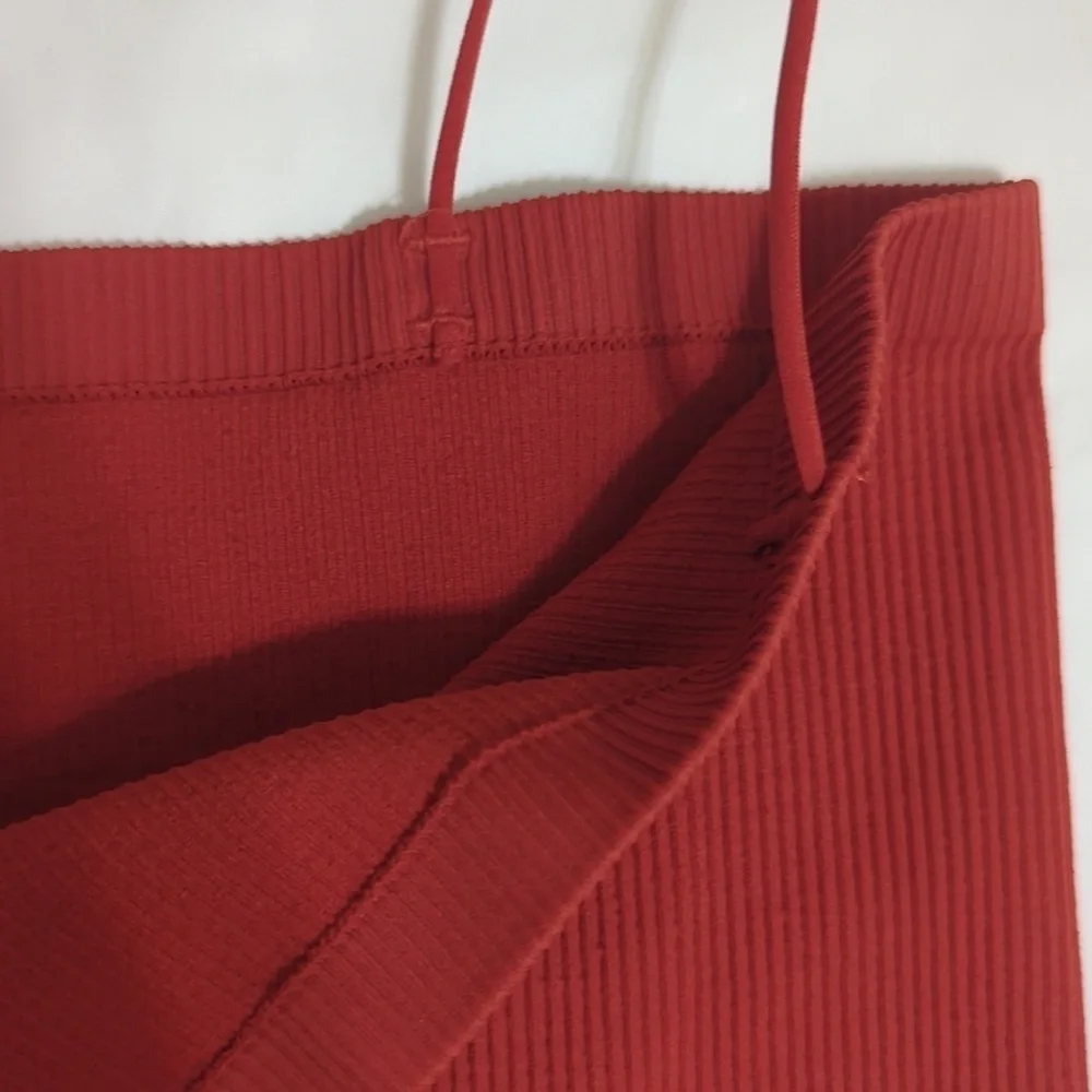 Out From Under Explain It All Ribbed Slip Dress, Color Rust Size L
